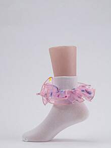 1双荷叶边公主芭蕾舞袜，适合婴儿/幼儿/儿童 - 彩色 - 查看 6