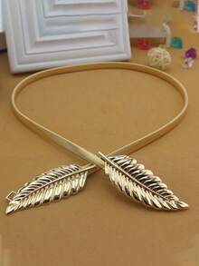 Women's Gold Elastic Waist Belt, Fashionable Accessory To Pair With Evening Dresses - Multicolor - View 2