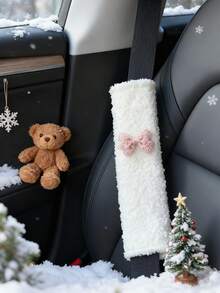 Car Bow Steering Wheel Cover, Shoulder Protection, All Season Plush Anti Slip Warm Car Universal Handlebar Cover Steering Wheel Cover Car Wheel Cover Steering Wheel Cover Car Accessories Steering Wheel Cover Steering Wheel Cover - Lambswool - View 8