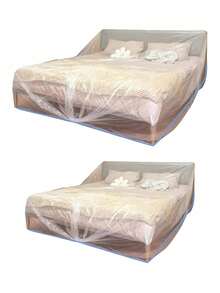1/2pcs Disposable Elastic Dust Cover, Oversized Sofa Furniture Dust Protection Cover, Decorative Plastic Dust Film, Suitable For Dormitory - Multicolor - View 8