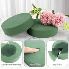 6er Pack runde Blumenblock aus Schaumstoff (12 x 3,8 cm) trockene & nasse grüne Blumenblöcke für frische & künstliche Blumenarrangements, Partydekoration, Floristenbedarf (Größe: 12 cm) - A - Übersicht 7