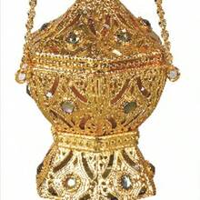 Queimador de Incenso de Metal do Oriente Médio, Queimador de Incenso Árabe Suspenso - Prata (não elétrica) (conta superior em forma de cruz) - Visão 5