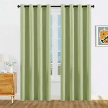 1pc Or 2pcs Available/Lightweight Blackout Curtains/Lightweight Coated 100% Blackout Curtains On /Top Eyelet Metal Ring Curtains/Room Darkening Privacy Curtains/Living Room Curtains/Bedroom Curtains - Green - View 27