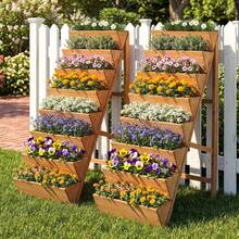 8-Tier Vertical Raised Garden Bed With Legs For Growing Vegetables Flowers Herbs Orange - A - 查看 3