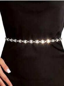 1 Stück modischer Strass-besetzter Kettengürtel, glänzender Taillengürtel für Damen, Große Größen - Verschiedenfarbig - Übersicht 12
