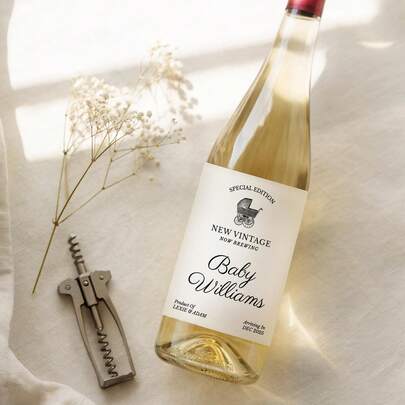 1/3/10 chiếc Nhãn rượu in ảnh tùy chỉnh, Nhãn rượu thông báo mang thai, Quà tặng tiết lộ tin vui cho ông bà, Nhãn dán chai rượu cá nhân hóa, Quà tặng tiệc mừng em bé sơ sinh, Quà tặng cho trẻ sơ sinh.