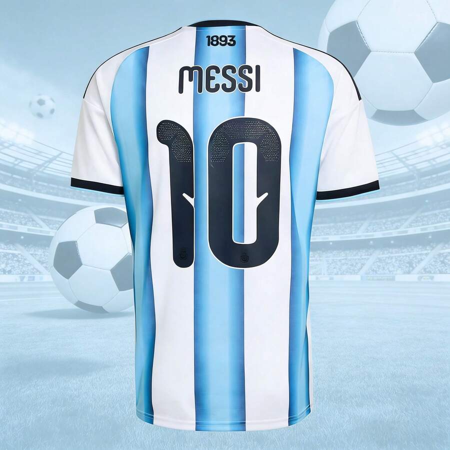 Argentina's Jersey For The USA-Canada-Mexico World Cup: M Essi's No. 10 Short-Sleeved Breathable Fan Jersey - 藍色 - 查看 1