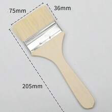 Soft Bristle Paint Brush, Wool Brush For Industrial Latex Paint, Barbecue Cleaning Tool, Non-Shedding Small Brush - Wood Color - View 3