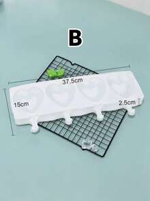 1pc Silicone 4 Cavity Ice Cream Molds, Popsicle Mold, Can Reuse, Ice Cream Mold, Easy Disengage The Mold, Applicable To Home-Made Popsicles, DIY Popsicle Mold - Multicolor - View 12