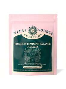Vital Source Premium Feminine Balance Gummies - Vegan, Gluten-Free & Halal - Hawaiian Pineapple Flavor For Women's Gut Health, Immune Support - 60 Gummies, 30 Servings - 1 mặt hàng - Xem 1