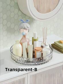 360°旋转化妆品收纳盒，大容量透明托盘化妆品整理盒，适用于保湿霜、香水、化妆品、洗面奶等，可用作梳妆台收纳盒、房间装饰、圣诞节和万圣节礼物、女孩房收纳盒、珠宝盒、香水架 - 無色 - 查看 9