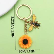 Aesthetic Bumble Bee Honeycomb Sunflower Keyring Fashion Enamel Flower Honey Jar Keychain For Women Girls Bag Charm Pendant Accessories Cute Backpack Decor Lanyard Car Key Holder Jewelry Gift For Bee Lovers Gardeners Teachers Bestie Sister Daughter Birthday Anniversary Christmas Stocking Stuffer Mother Day Present Gold Plated Alloy Metal Dainty Pearl Bee Charm Vibrant Yellow Summer Vibe Jewelry Boho Style Floral Key Chain Unique Handbag Ornament Purse Decoration Clasp Small Gift Idea For Kids Teens Students Tiny Cute Charms Durable Lightweight High Quality Craftsmanship Non-Tarnish Gold Tone Shiny Enamel Finish Nature Inspired Accessory Sweet Honeybee Theme Jewelry Collection Party Favors Wedding Guest Gifts Back To School Accessory Graduation Gift For Her Romantic Floral Bee Jewelry Fancy Key Organizer For House Keys Office Keys Wallet Charm Decorative Piece High Grade Texture Gift Box Choice - LS296-8.4g - View 30