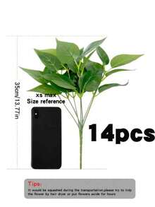 1/2/4/5/10/3/9pcs Artificial Green Leaves, Suitable For DIY Wall Decor, Scene Setting, Living Room/Bedroom Vase Floral Arrangement, Wedding, Party Decoration, Tabletop Decor, Spring/Summer Decor, Home, Kitchen, Wedding - Green - View 17