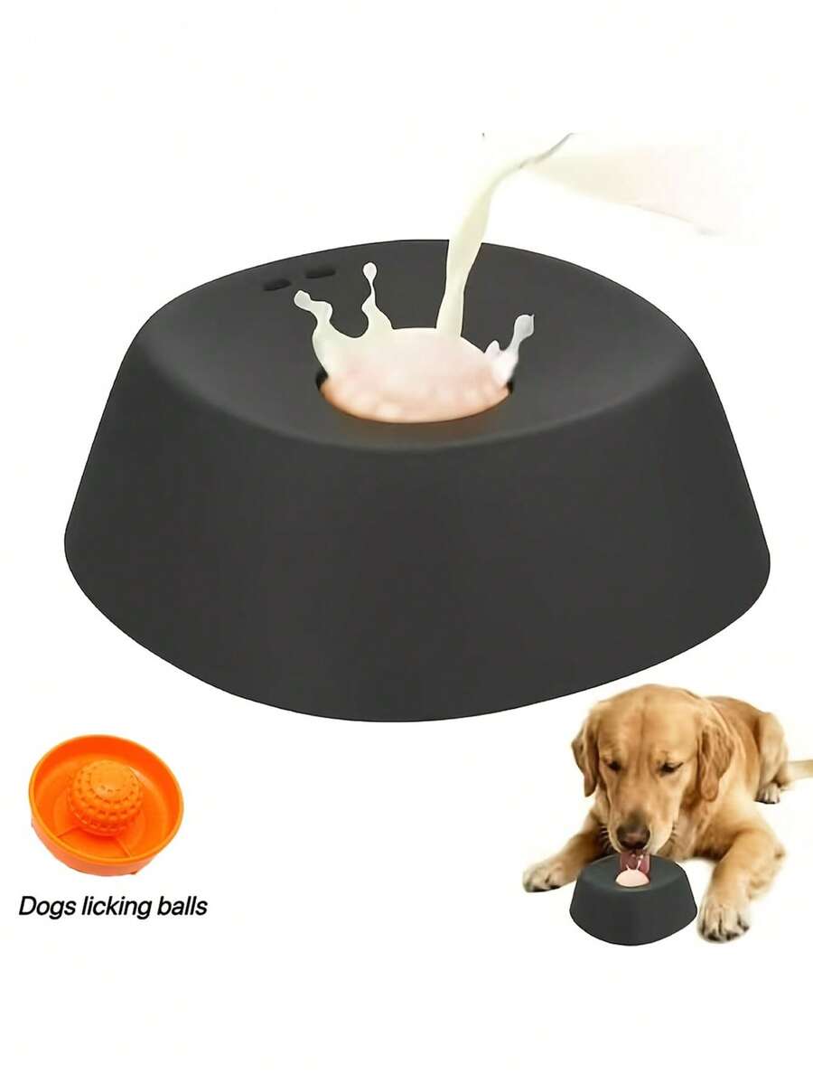 1pc/Set Slow Feeder Dog Bowl, Liquid Treat Bowl, Anti-Slip Interactive Ball, Bone Broth Licking Bowl, 3/4 Cup Yogurt Licking Toy, Suitable For Small, Medium And Large Dogs