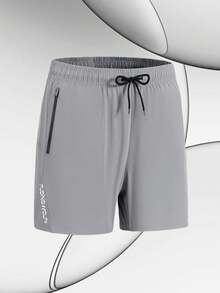 男士夏季速干抽绳腰带短裤三件套，带拉链口袋，透气冰凉运动短裤，适合户外、休闲、健身、跑步 - 彩色 - 查看 4