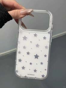 Ốp lưng điện thoại phong cách Hàn Quốc Ins-Style Dopamine Girl Glitter Star, tương thích với iPhone 17 Pro Max, 16, 15, 14, 13, viền trong suốt, cực kỳ thu hút, chống rơi vỡ. - trắng - Xem 5