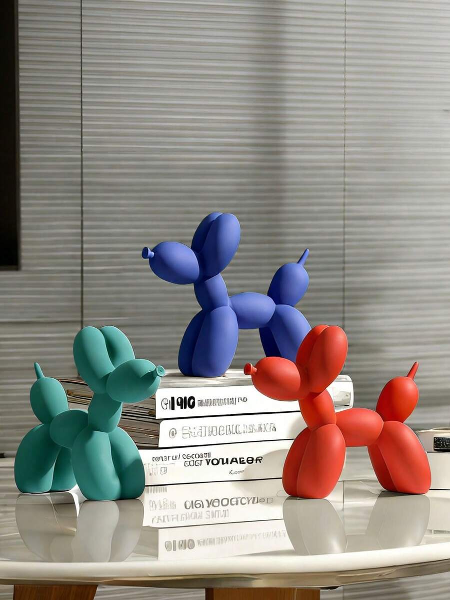Ins Balloon Dog Resin Decor, Cute Mini Dog Desktop Decoration, Ideal Gift For Christmas, Valentine's Day, New Year And Friends