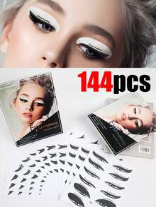 全新48件套专业眼线眼影模板套装，包含24对眼妆模板、眉形模板、无纺布眼影化妆贴纸，8种不同设计的西式眼线眉形模板，眼线辅助化妆工具，猫眼线辅助贴纸，狐狸眼妆模板，眼线模板贴纸。 - 彩色 - 查看 12