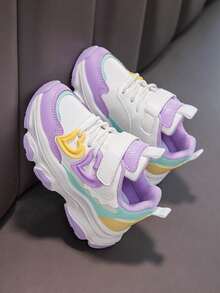 Giày thể thao trẻ em mới mùa Xuân/Thu 2026, giày tập luyện cho bé gái, giày thể thao thường ngày cho bé trai, giày chạy bộ đế mềm cho trẻ nhỏ. - Màu tím - Xem 1