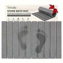Extra Large Foldable Diatomaceous Earth Stone Bath Mat - Non-Slip Super Absorbent Quick-Drying Water-Absorbing Floor Mat For Bathroom Spaces - Black - View 6