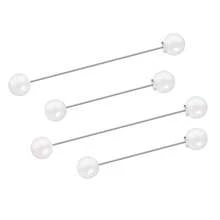 4pcs Sweater Shawl Brooch Faux Pearl Safety Pin, Women Shirt Waist Dress Cardigan Collar Pants Set - Black and White - View 12