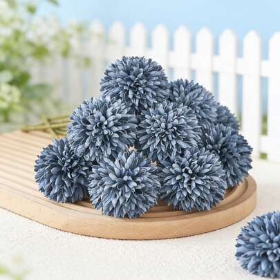 8/16pcs Artificial Chrysanthemum, Dandelion, Hydrangea Flower Bouquet, Suitable As Gifts, Bridal Wedding, Home, Office, Cafe, Party, Dorm Room Decor, School Supplies