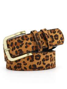 1PC Women's Leopard Print Belt, A Stylish And Versatile Belt For Girls, A Retro Denim Belt, A Fashionable Buckle Belt. The Perfect Gift For Your Goddess. - Multicolor - View 8