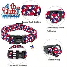 Patriotic American Flag Dog Collar, Adjustable Pet Accessory For 4th Of July Independence Day, Summer - Royal Blue - View 3