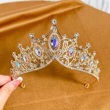 1 Set Corona de Rey y Reina, unisex, adecuado para boda, graduación, cumpleaños, fiesta de San Valentín y otras ocasiones - Dorado - Ver 6