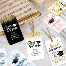 50pcs Graduation Theme Gift Tags With Hemp Rope - Class Of 2026 Graduation Season Hanging Labels For Presents, Gift Wrapping & Party Decoration, Congrats Grad Paper Party Favor Tags - Multicolor - View 3