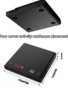 2000g Balanza digital para café con temporizador - Características: pantalla LED, alfombrilla de silicona y protector contra salpicaduras de silicona. Ideal para espresso, goteo, hornear y pesar joyas. (Cable de carga no incluido) - Multicolor - Ver 9