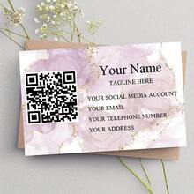 Tarjetas de presentación personalizadas con nombre, información de contacto y código QR, papel de tarjeta personalizado para regalos corporativos, invitaciones, tarjetas de agradecimiento, diseño minimalista moderno para networking profesional, artículos esenciales para pequeñas empresas - Tarjetas de visita personalizadas - Ver 8