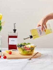 500ml Olive Oil Glass Bottle, Large Capacity Flip Cap Dispenser Bottle - View 1