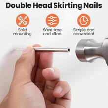 Pcs Double-Head Skirting Nails With 2 Pcs Sleeve Tool, Double Sided Nails, Double-Headed Nail, Double Head Skirting Nail Tool - Double-thread200Nails2Sleeves - View 7