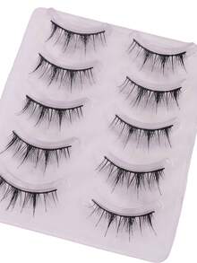5 Pairs Wispy Cartoon Fairy Lashes, Natural Air-Feeling Black Line Lashes - View 6