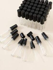 6/50個 10ml/5ml 迷你玻璃黑蓋香水噴霧瓶，附2個漏斗與2個滴管，適合香水分裝，便攜且飛機友善 - 彩色 - 查看 2