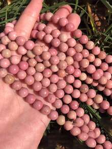 1 Strand Natural Stone Rhodonite Gemstone Smooth Round Loose Beads For Jewelry Making Diy Findings 4 6 8 10mm - Redwood - View 4