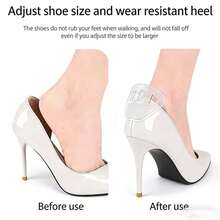 QKC 1 Pair Transparent Anti-Wear Heel Grips, Upgraded Non-Slip Heel Pads Inserts Protector For Men And Women - Transparent - View 3