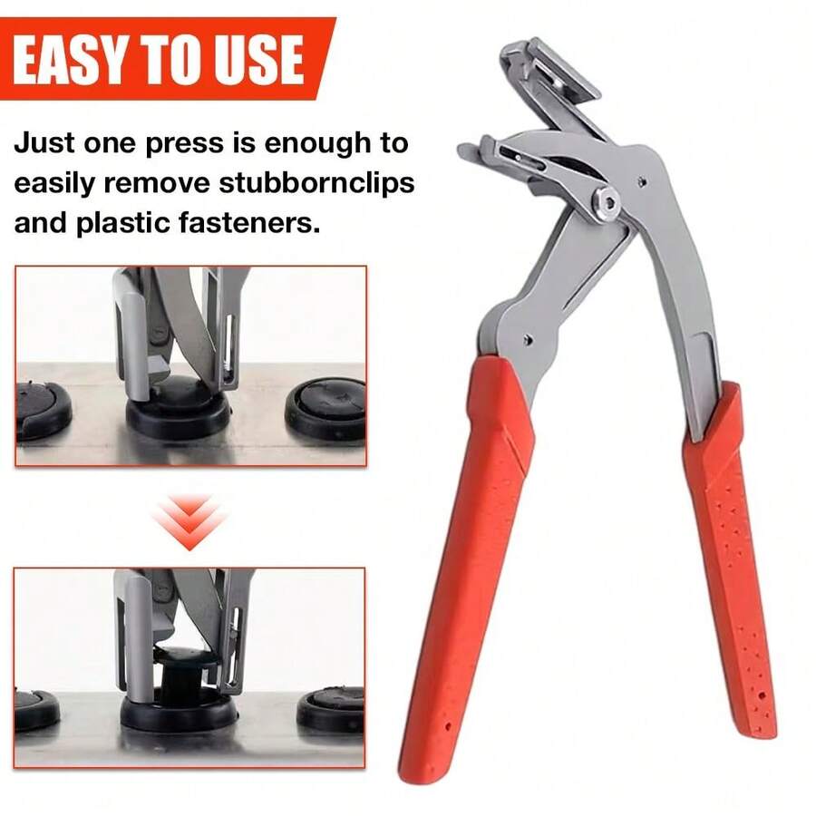 Alicates de clip para coche, herramienta de desmontaje de clips del tablero, herramienta profesional de extracción de sujetadores de plástico, puede desmontar sujetadores y clips automotrices sin dañarlos - A - Ver 1