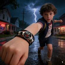 1件 2026年最畅销美剧《怪奇物语》主题手链：地狱火俱乐部手工编织真皮手链 | 生日派对伴侣礼物首选，精致美观，小众设计，黑色百搭手链，学生派对经济实惠好物 - 彩色 - 查看 5