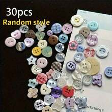 30pcs Colorful High Gloss Resin Buttons, DIY Craft Decorative Beads Accessories, Cute Buttons RDVP - 30 Pieces Random - View 13