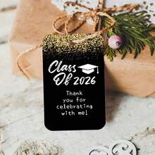 50pcs Graduation Theme Gift Tags With Hemp Rope - Class Of 2026 Graduation Season Hanging Labels For Presents, Gift Wrapping & Party Decoration, Congrats Grad Paper Party Favor Tags - Multicolor - View 5