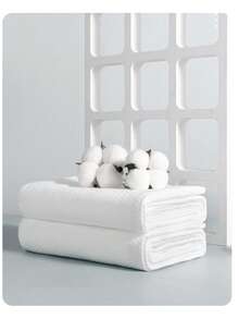 1pc Extra Large & Thick Disposable Compressed Bath Towel, Individually Packaged For Travel, Hotel, Salon Use - White - View 2