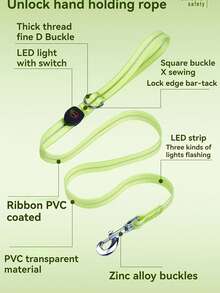 Correa luminosa recargable por USB y resistente al agua para perros, adecuada para perros medianos y grandes - Multicolor - Ver 11