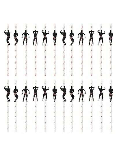 Party Straws, Fun Drink Straws Decorated With Dancing Man And Fashionable Lady Figures, Suitable For Wedding Parties, Birthdays, Celebrations, Weddings, Graduations, Anniversaries, Parties, Anniversary Dinners, Bachelor/Bachelorette Parties