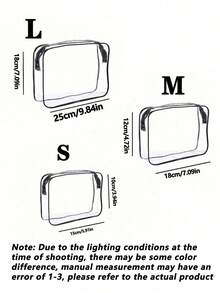 10件套女士大容量拉链化妆旅行收纳包 - 高品质化妆包和洗漱包，轻便PVC材质，易清洁拉链设计，适合健身、度假、通勤，时尚简约设计，美容必备 - 無色 - 查看 11