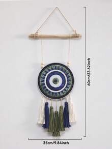 1件波西米亚风邪眼挂毯，手工刺绣恶魔之眼流苏墙饰，独特的波西米亚家居装饰，神秘房间装饰，客厅卧室波西米亚风墙挂，送给女性的灵性礼物，波西米亚风棕榈树和圆形眼睛墙挂，适用于客厅、卧室、冥想空间、婚礼派对、节日活动背景 - 彩色 - 查看 13