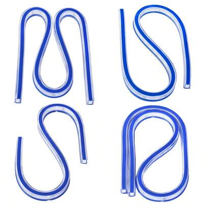 1pc Multifunctional Flexible Ruler, Freely Bendable Snake-Shaped Ruler, Curved Line Measurement Ruler, Clothing Sewing Design Drawing Ruler, 30/40/50/60CM