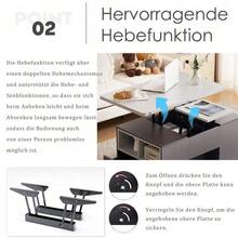 = 313593594gaa Multifunktionellt soffbord med lyftbar topp - bordsskivan kan fällas ut till två bord, mörkgrått + ljusgrått, stor kapacitet, moderna vardagsrumsmöbler, skrivbord / matbord / sidobord / multifunktionellt bord - Grå - Visa 6