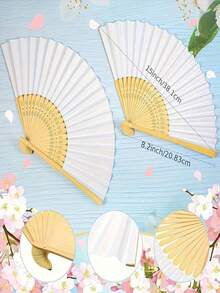 1pc Foldable Handheld Colorful Bamboo Paper Fan, Portable Lightweight Summer Cooling, Travel, Office, Beach, Wedding, Party, Dance, Holiday Gift For Adults Men Women,Travel - Multicolor - View 8
